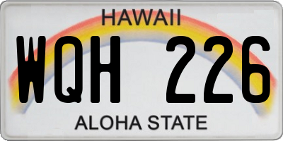 HI license plate WQH226