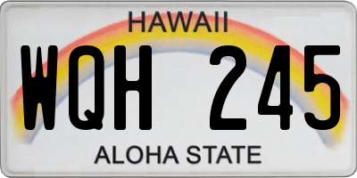 HI license plate WQH245