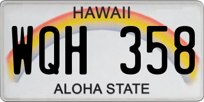 HI license plate WQH358