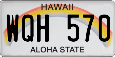 HI license plate WQH570