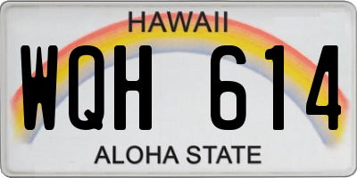 HI license plate WQH614