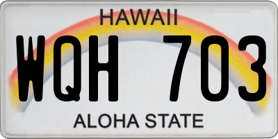 HI license plate WQH703