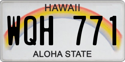 HI license plate WQH771