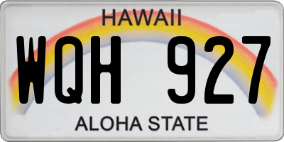 HI license plate WQH927