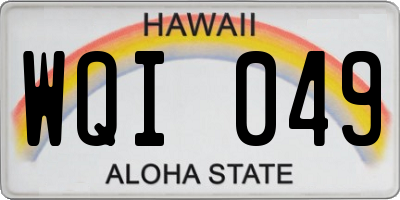 HI license plate WQI049