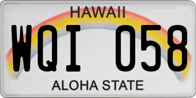 HI license plate WQI058