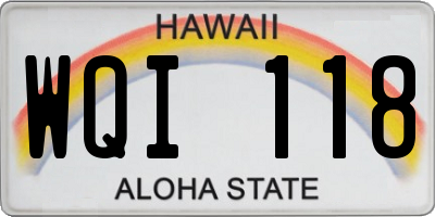 HI license plate WQI118