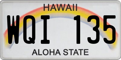 HI license plate WQI135