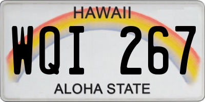 HI license plate WQI267