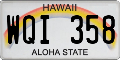 HI license plate WQI358
