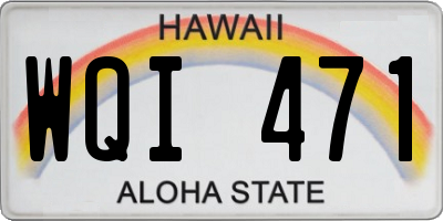 HI license plate WQI471