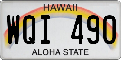 HI license plate WQI490