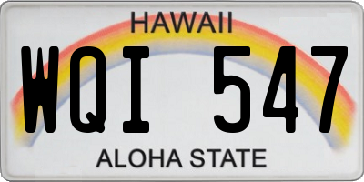 HI license plate WQI547