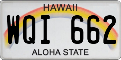 HI license plate WQI662