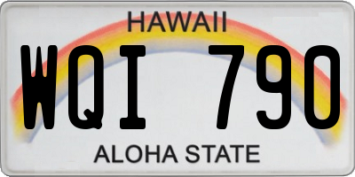 HI license plate WQI790