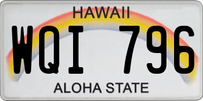 HI license plate WQI796