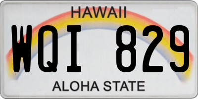 HI license plate WQI829