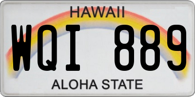 HI license plate WQI889