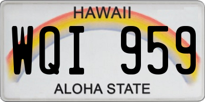 HI license plate WQI959