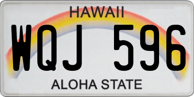 HI license plate WQJ596