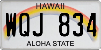 HI license plate WQJ834