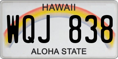 HI license plate WQJ838