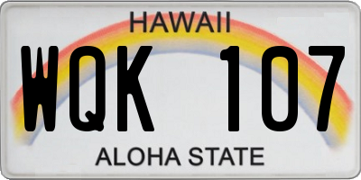 HI license plate WQK107
