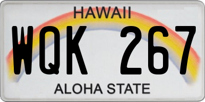 HI license plate WQK267