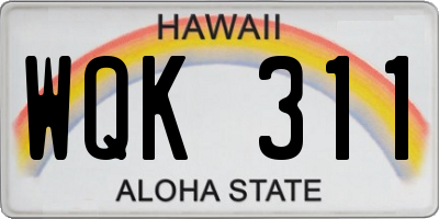 HI license plate WQK311
