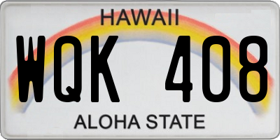 HI license plate WQK408