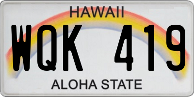 HI license plate WQK419
