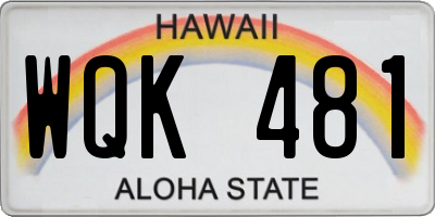 HI license plate WQK481