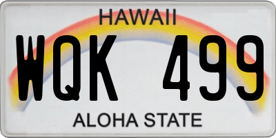 HI license plate WQK499
