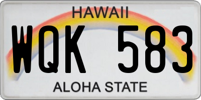 HI license plate WQK583