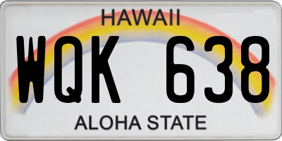 HI license plate WQK638