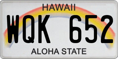HI license plate WQK652