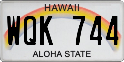 HI license plate WQK744