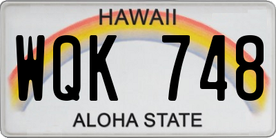 HI license plate WQK748