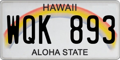 HI license plate WQK893