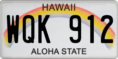 HI license plate WQK912