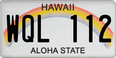 HI license plate WQL112