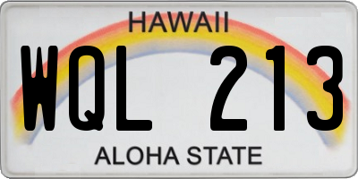 HI license plate WQL213