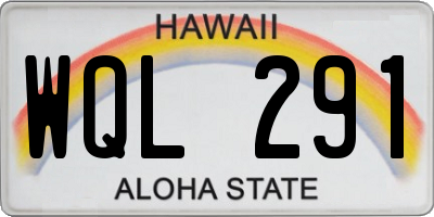HI license plate WQL291