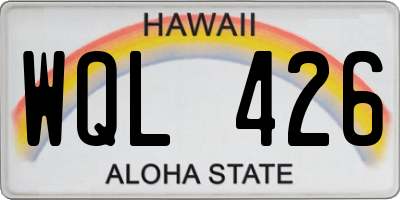 HI license plate WQL426