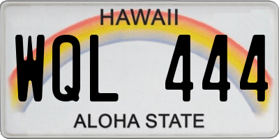 HI license plate WQL444