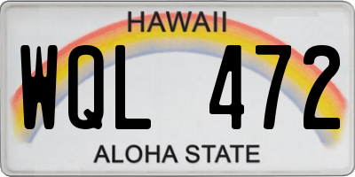 HI license plate WQL472