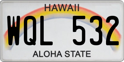 HI license plate WQL532