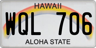 HI license plate WQL706