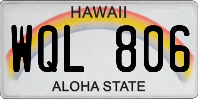 HI license plate WQL806
