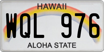 HI license plate WQL976